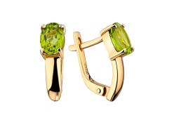 Золотые cерьги с хризолитом
