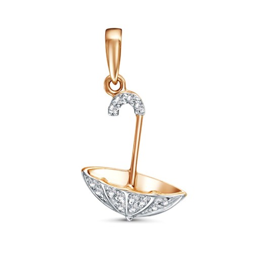 Золотая подвеска с фианитом