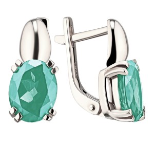 Серебряные cерьги с аквамарином