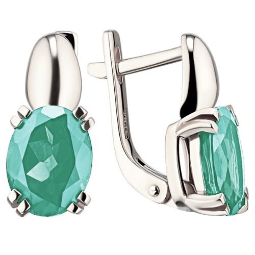 Серебряные cерьги с аквамарином