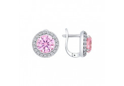 Серьги из серебра 925 пробы с фианитом