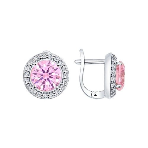 Серьги из серебра 925 пробы с фианитом