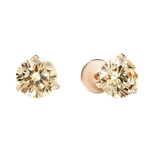 Золотые cерьги пусеты (гвоздики) с фианитом