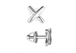 Серьга пусет (гвоздик) из белого золота