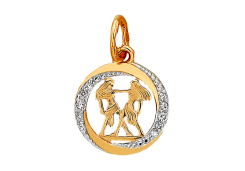 Золотая подвеска с фианитом