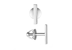 Серьга пусет (гвоздик) из белого золота