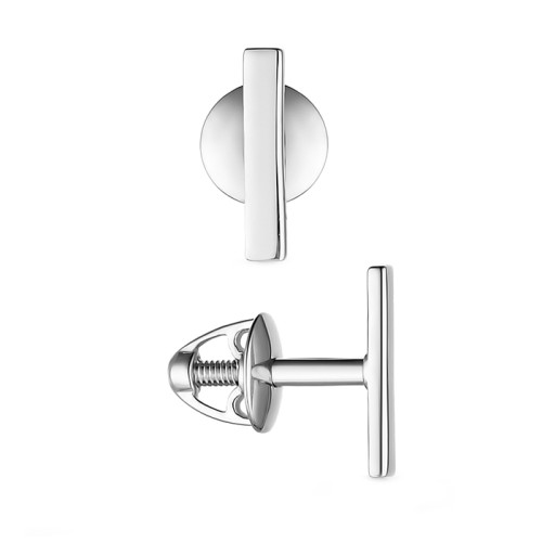 Серьга пусет (гвоздик) из белого золота