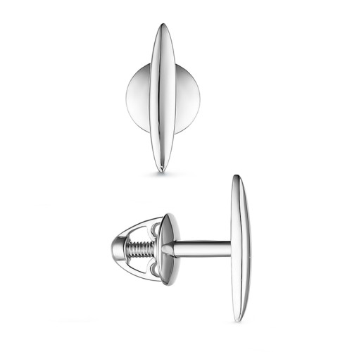 Серьга пусет (гвоздик) из белого золота