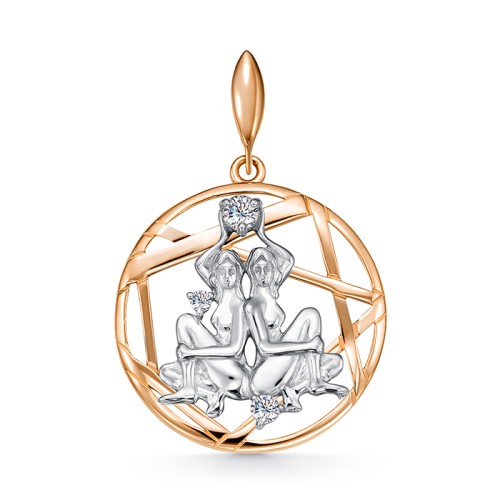 Золотая подвеска с фианитом