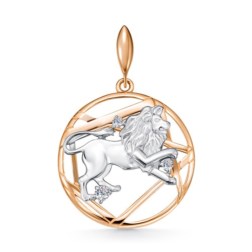 Золотая подвеска с фианитом