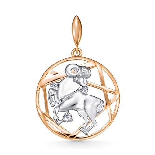 Золотая подвеска с фианитом