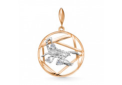 Золотая подвеска с фианитом