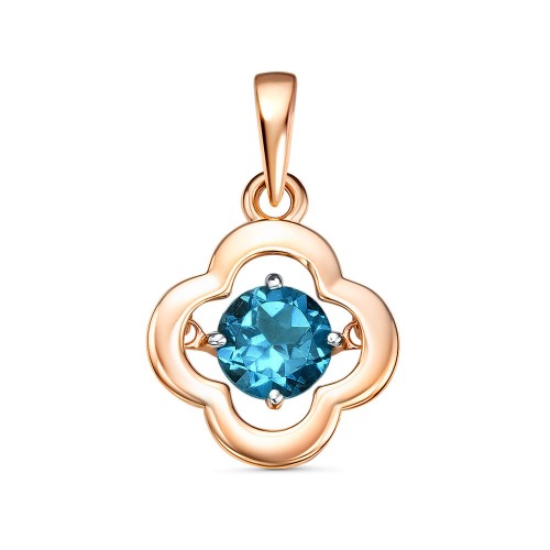 Золотая подвеска с лондон топазом