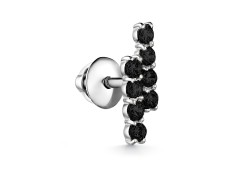 Серьга пусет (гвоздик) из белого золота с фианитом