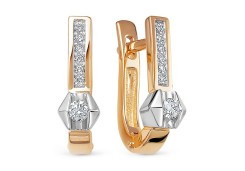 Золотые cерьги с бриллиантом