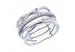 Кольцо из серебра 925 пробы с фианитом