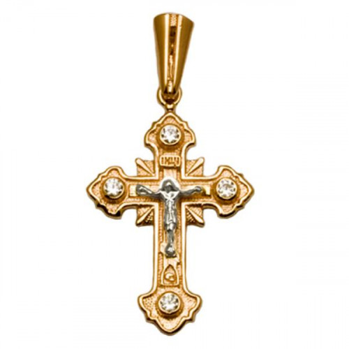 Крест из золота с фианитом