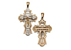 Крест из золота с фианитом