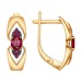 Золотые cерьги классические с рубином