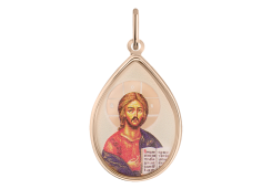 Золотая подвеска с эмалью