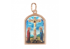 Золотая подвеска с эмалью