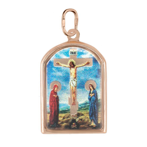 Золотая подвеска с эмалью