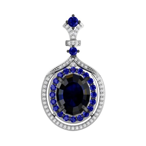 Серебряная подвеска с кварцем