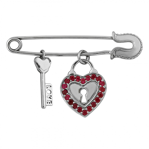 Булавка из серебра с фианитом