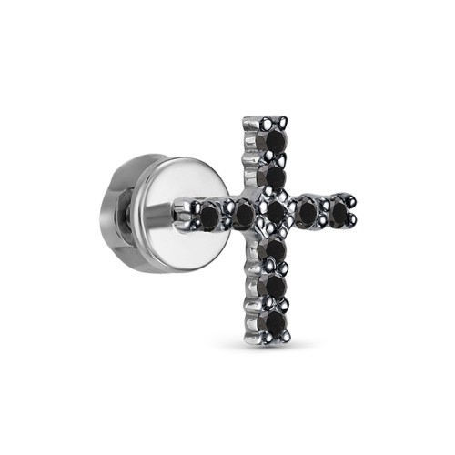 Серьга д/пирсинга из белого золота с бриллиантом