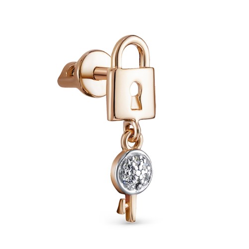 Серьга д/пирсинга из золота с бриллиантом