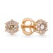 Золотые cерьги пусеты (гвоздики) с бриллиантом