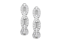 Серебряные cерьги классические с фианитом