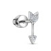 Серьга д/пирсинга из белого золота с бриллиантом