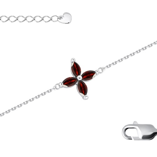 Серебряный браслет с гранатом