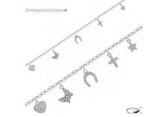 Серебряный браслет с фианитом