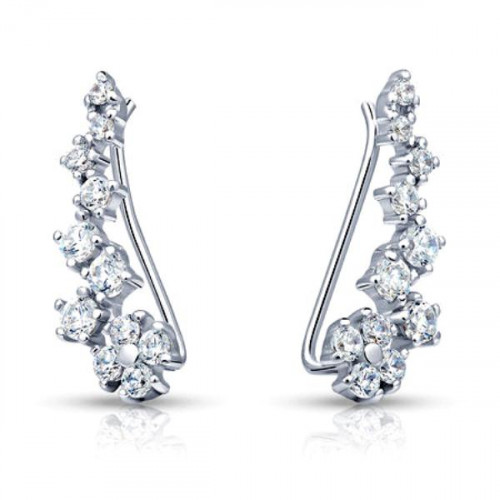 Серьги из серебра 925 пробы с фианитом