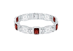 Серебряный браслет с гранатом