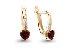 Серьги из серебра 925 пробы с гранатом