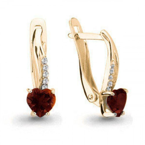 Серьги из серебра 925 пробы с гранатом