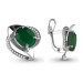 Серьги из серебра 925 пробы с агатом зеленым