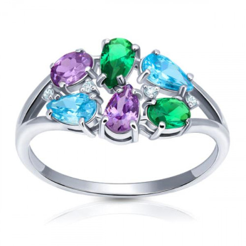 Серебряное кольцо с фианитом