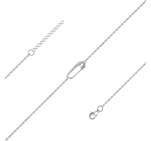 Серебряный браслет с фианитом