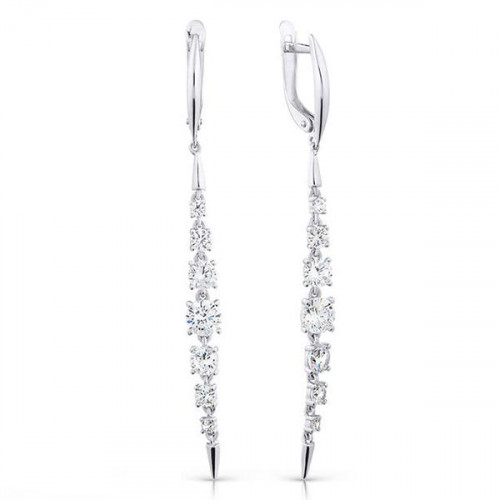 Серьги из серебра 925 пробы с фианитом