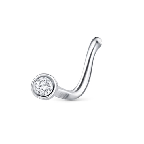 Серьга д/пирсинга из белого золота с бриллиантом