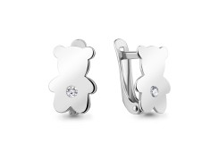 Серебряные cерьги классические с фианитом