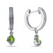 Серебряные cерьги висячие с хризолитом