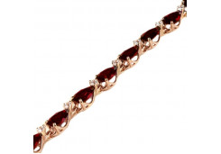 Браслет из красного золота 585 пробы с гранатом
