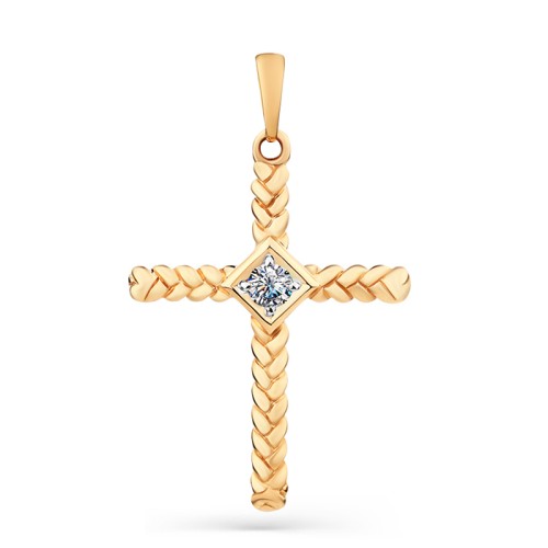 Золотая подвеска с фианитом