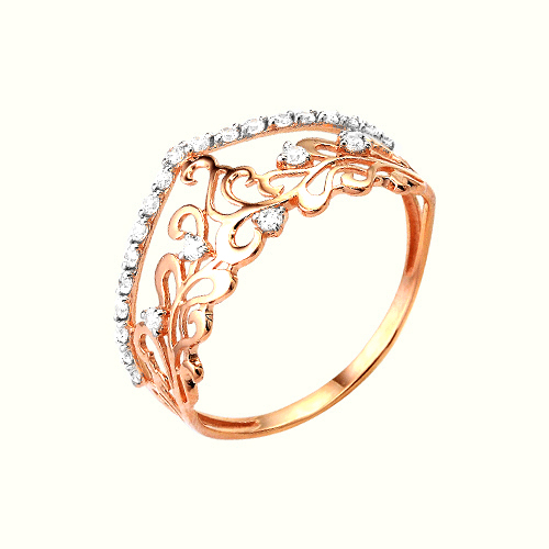 Золотое кольцо с фианитом