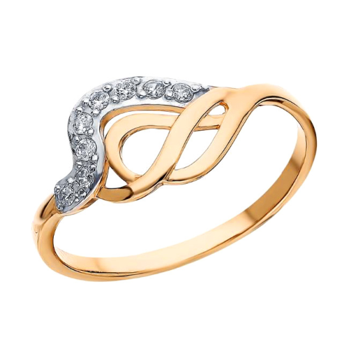 Золотое кольцо с фианитом